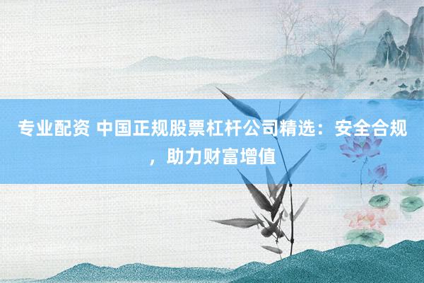 专业配资 中国正规股票杠杆公司精选：安全合规，助力财富增值