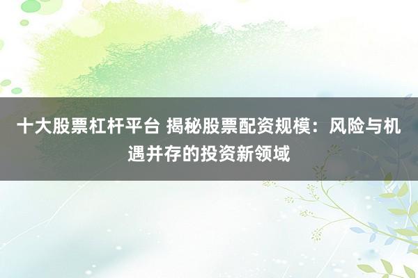 十大股票杠杆平台 揭秘股票配资规模：风险与机遇并存的投资新领域