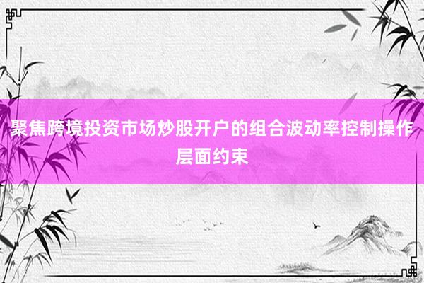 聚焦跨境投资市场炒股开户的组合波动率控制操作层面约束