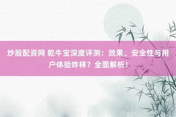炒股配资网 乾牛宝深度评测：效果、安全性与用户体验咋样？全面解析！